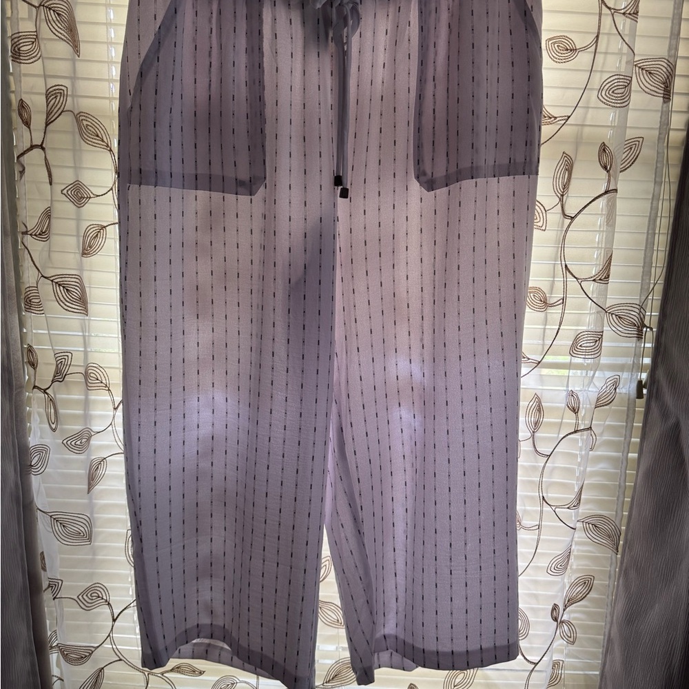 Chic Sheer Striped Trousers